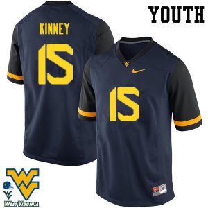 Youth West Virginia Mountaineers NCAA #15 Billy Kinney Navy Authentic Nike Stitched College Football Jersey IT15S50TQ